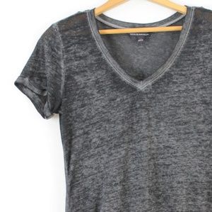Rock & Republic Black Burnout V-Neck Tee